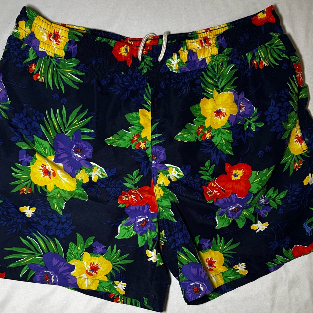 Ralph Lauren Floral Swim Trunks - Navy, Red, Yellow, Green